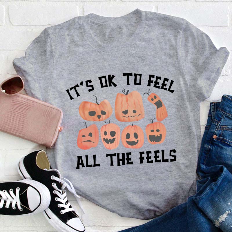 It's Ok To Feel All The Feels Teacher T-Shirt