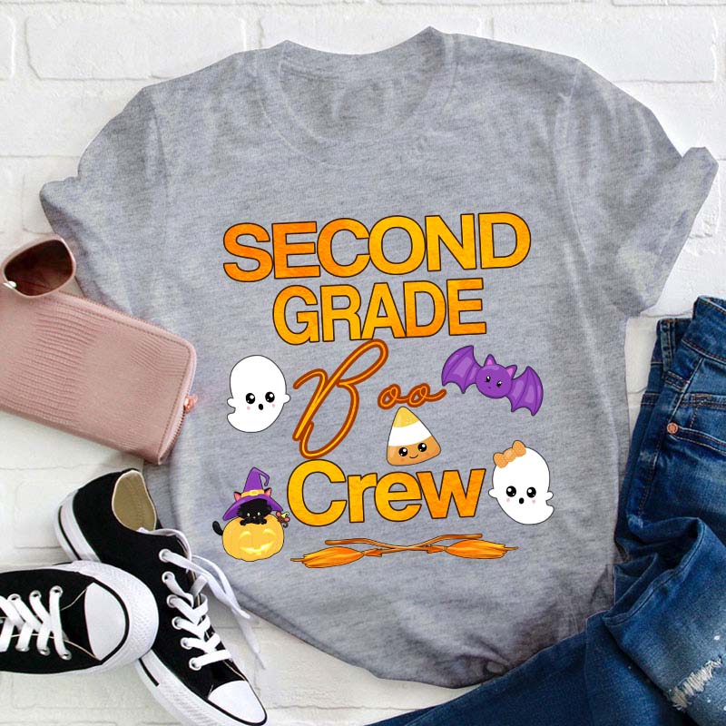 Personalized Grade Boo Crew Teacher T-Shirt