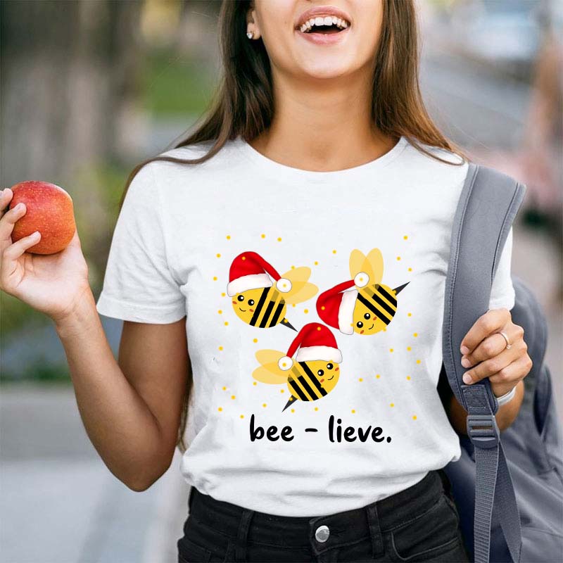 Beelieve Christmas Teacher T-Shirt