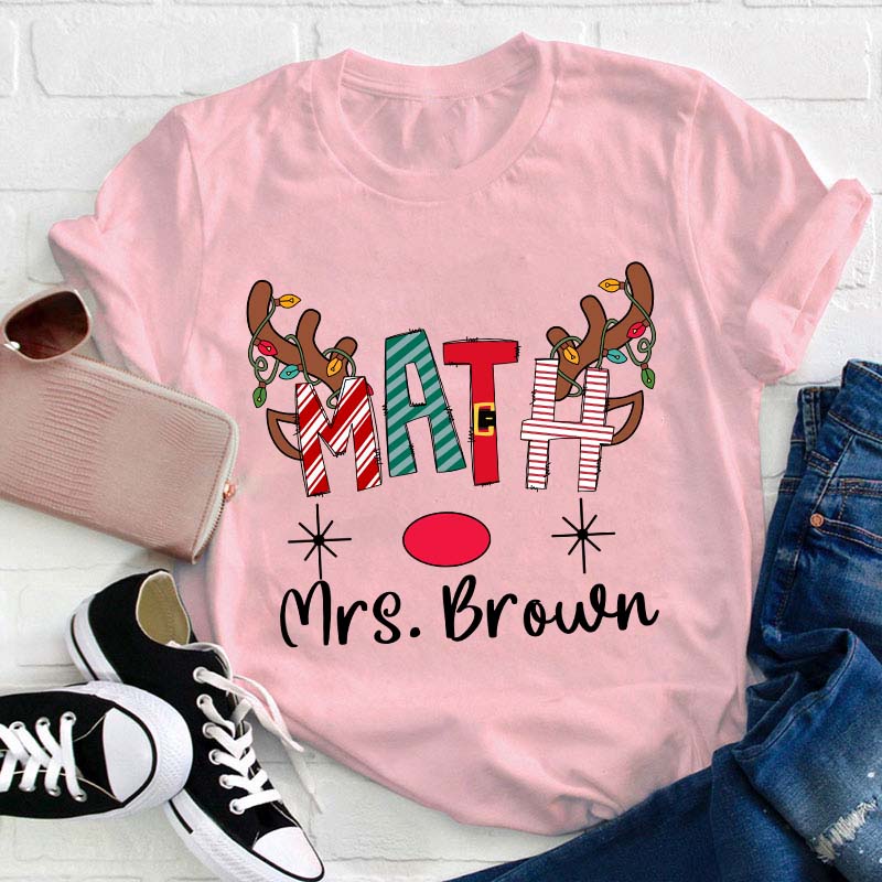 Personazlied Christmas Elk Teacher T-Shirt