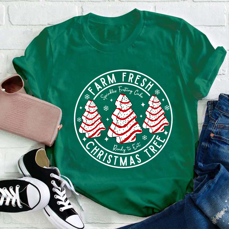 Farm Fresh Christmas Tree Teacher T-Shirt