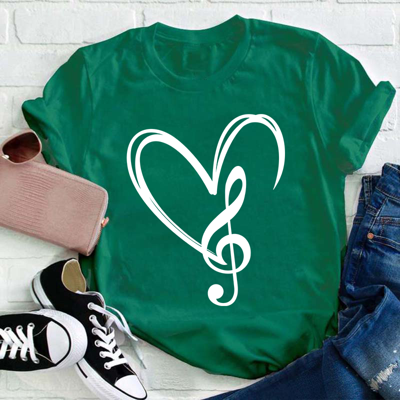 Music Note Heart Teacher T-Shirt
