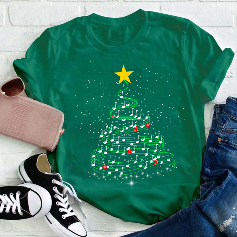 Music Note Christmas Tree Teacher T-Shirt