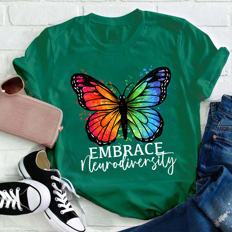 Embrace  Neurodiversity Teacher T-Shirt