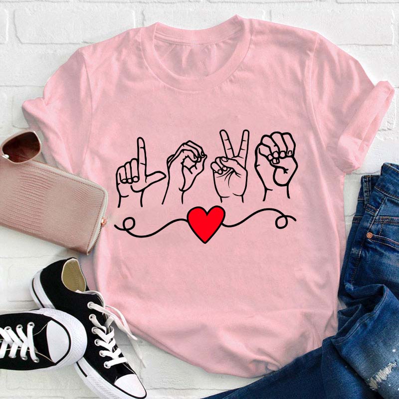 Love Sign Language Teacher T-Shirt Sale-Teachersgram