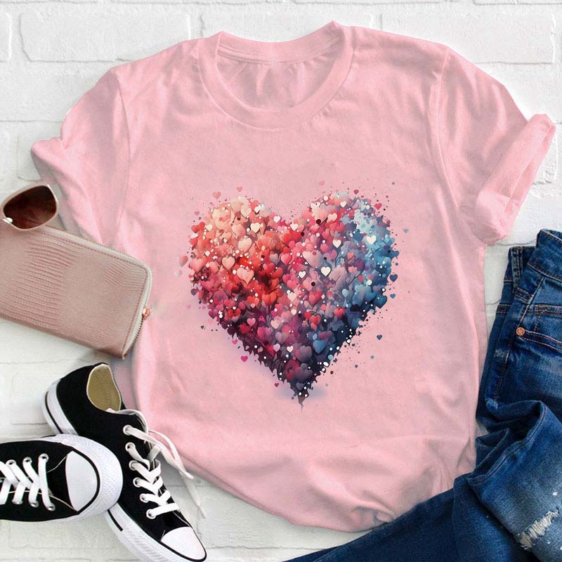 Bubble Heart Teacher T-Shirt