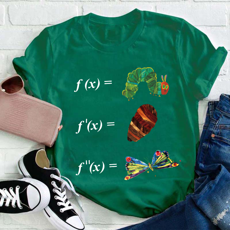 Math and Caterpillar Teacher T-Shirt