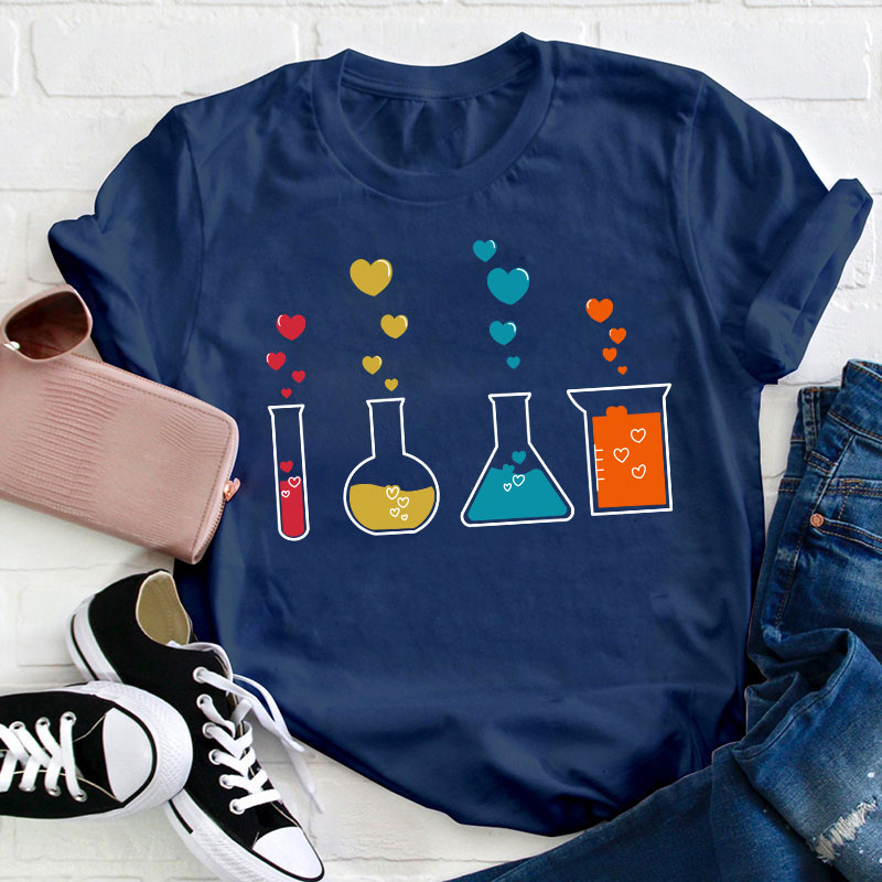 Cute Chemistry Hearts Teacher T-Shirt