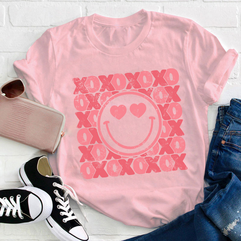XOXO Smiling Face Teacher T-Shirt