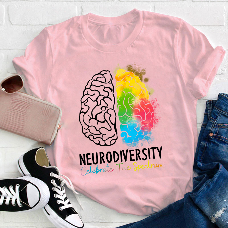 Neurodiversity Celebrate The Spectrum Teacher T-Shirt
