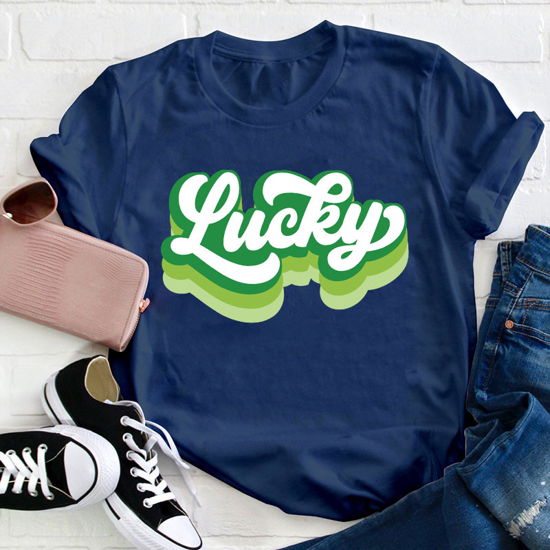 Retro Lucky Teacher T-Shirt