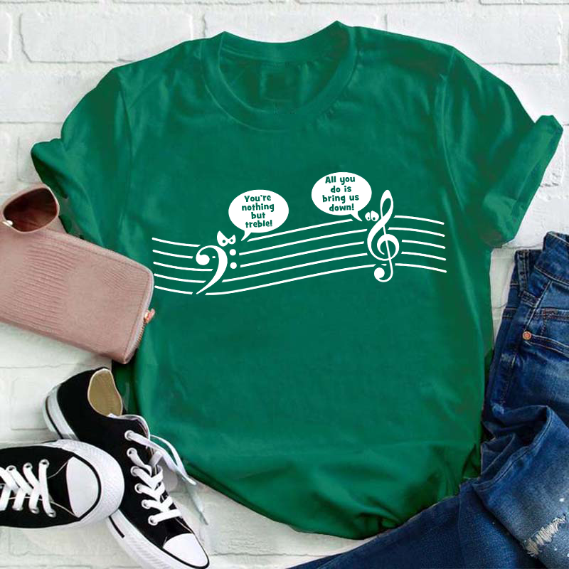 Funny Music Notes Teacher T-Shirt