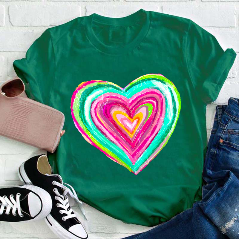 Painting Love Heart Teacher T-Shirt