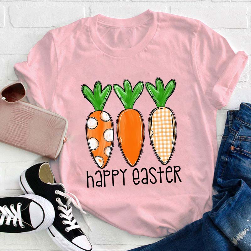 Happy Easter Carrot Teacher T-Shirt Sale-Teachersgram