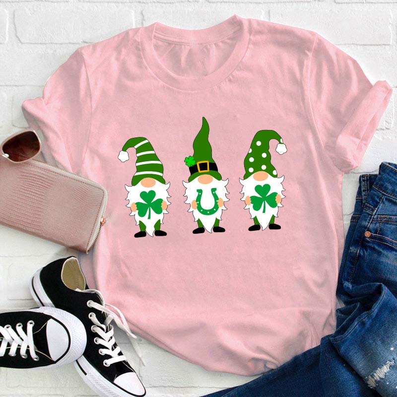 St Patricks Day Gnome Teacher T-Shirt