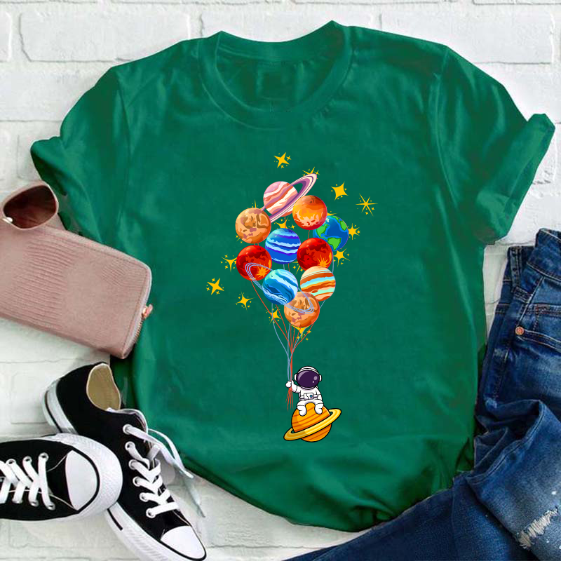 Space Balloon Astronaut Space Teacher T-Shirt