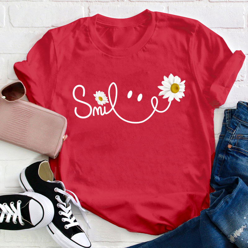 Daisy Smile Face Teacher T-Shirt
