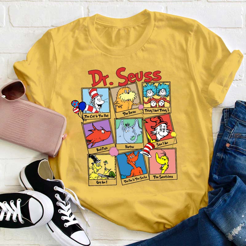 Cartoon Characters Teacher T-Shirt