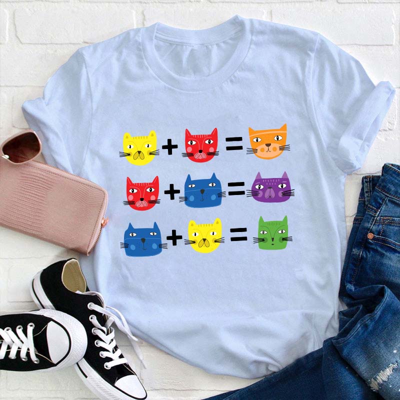 Cat Themed Color Theory Teacher T-Shirt