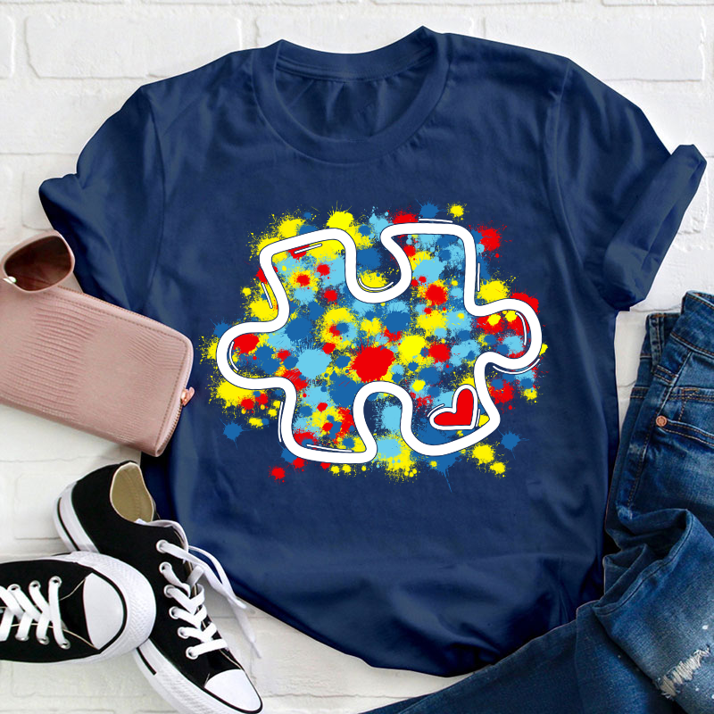 Autism Awareness Puzzle Teacher T-Shirt
