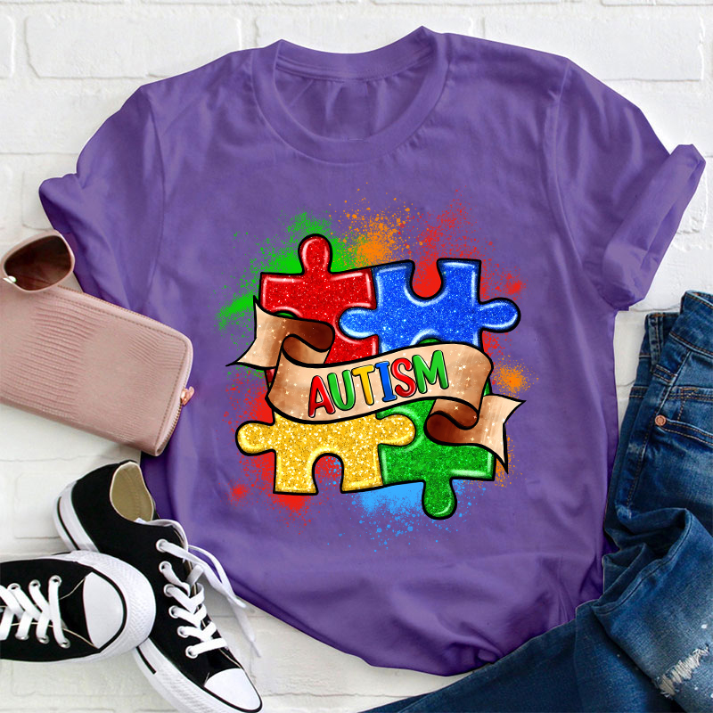 Autism Puzzle Teacher T-Shirt
