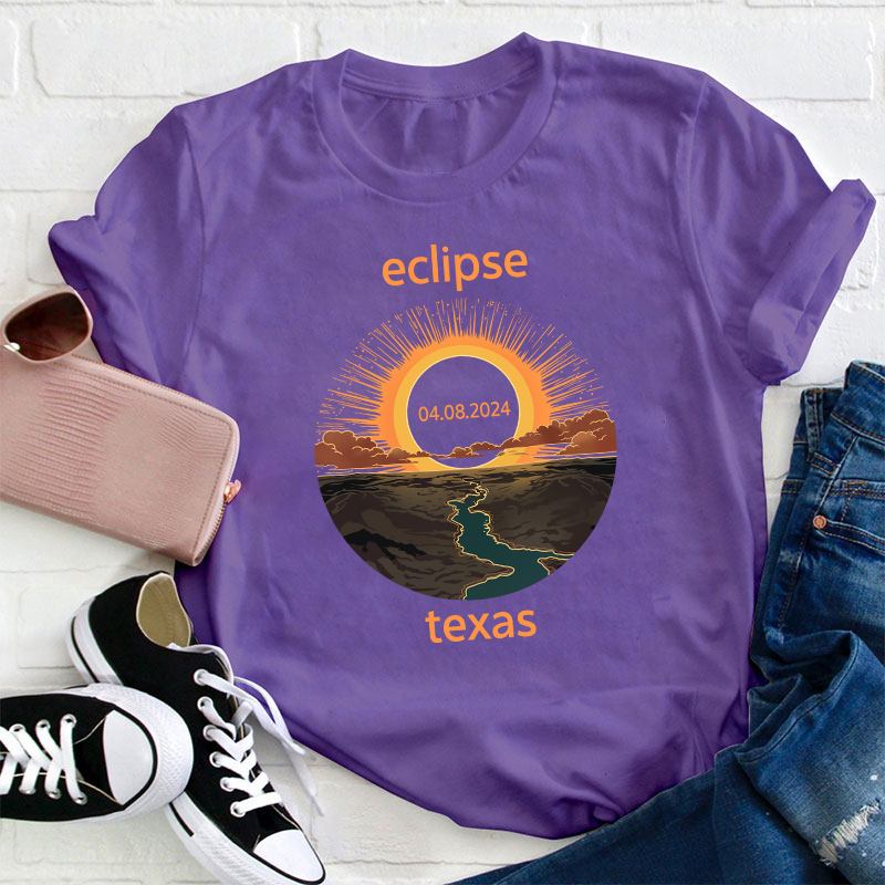 Texas Eclipse Teacher T-Shirt