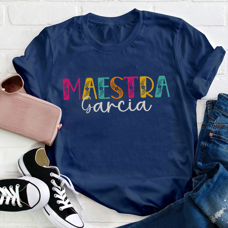 Personalized Maestra Teacher T-Shirt