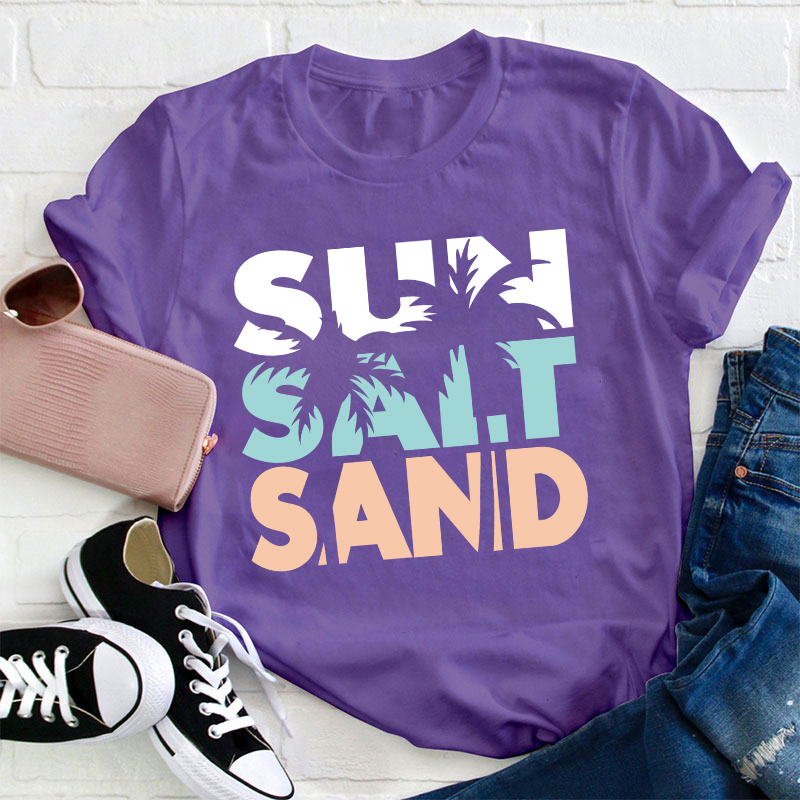 Sun Salt Sand Summer Teacher T-Shirt