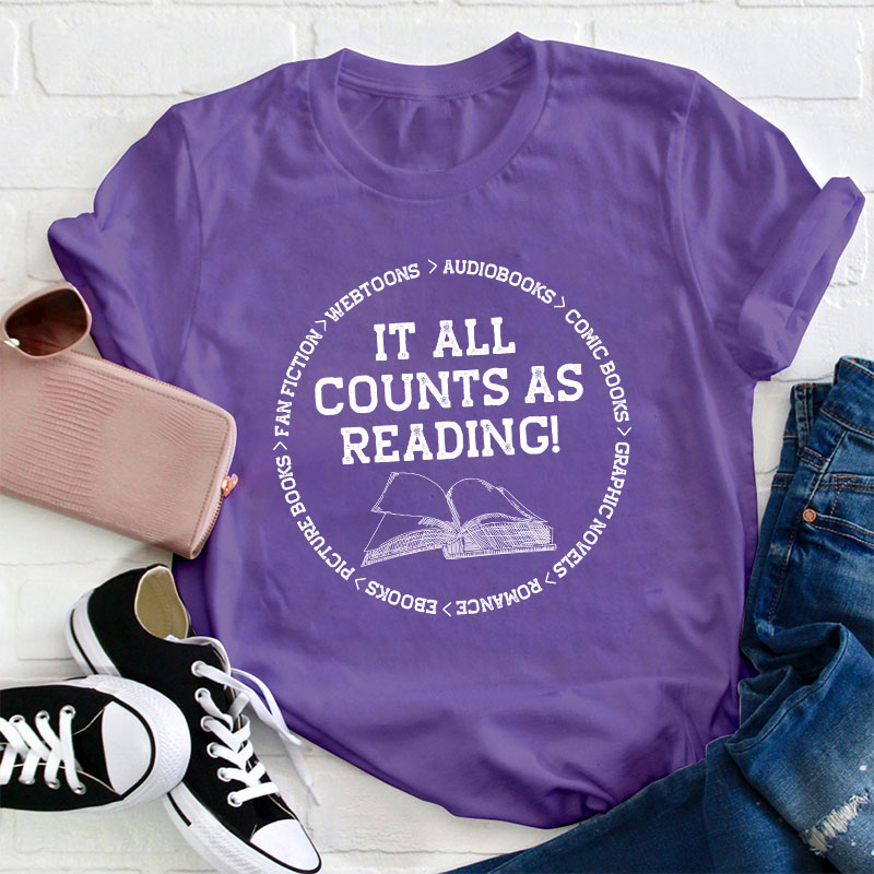 It All Counts As Reading Teacher T-Shirt