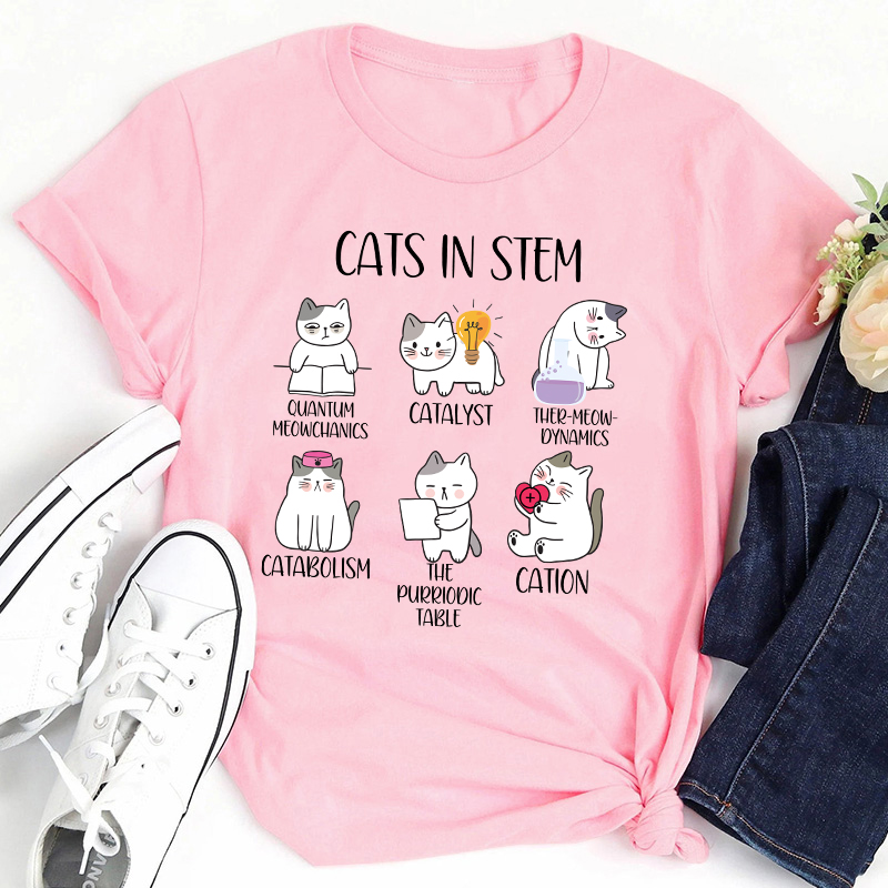 Cats In Stem Teacher T-Shirt