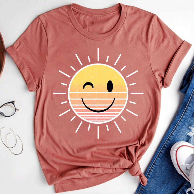 Sunshine Smiley Face Teacher T-Shirt