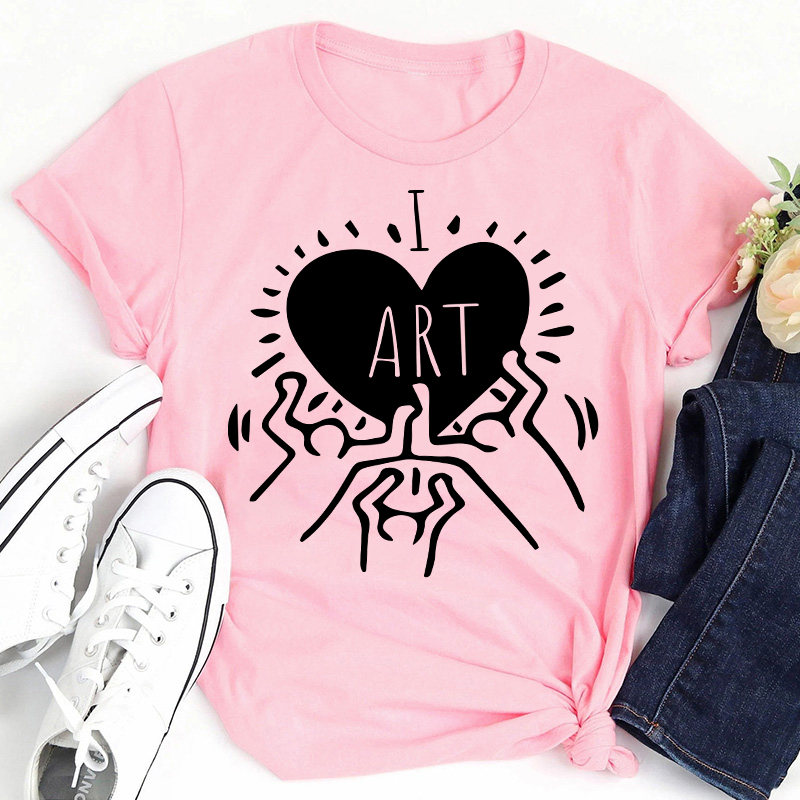 Art Heart I Love Art Teacher T-Shirt