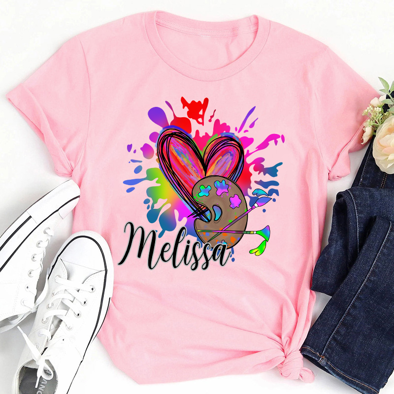 Personalized Colorful Art Teacher T-Shirt