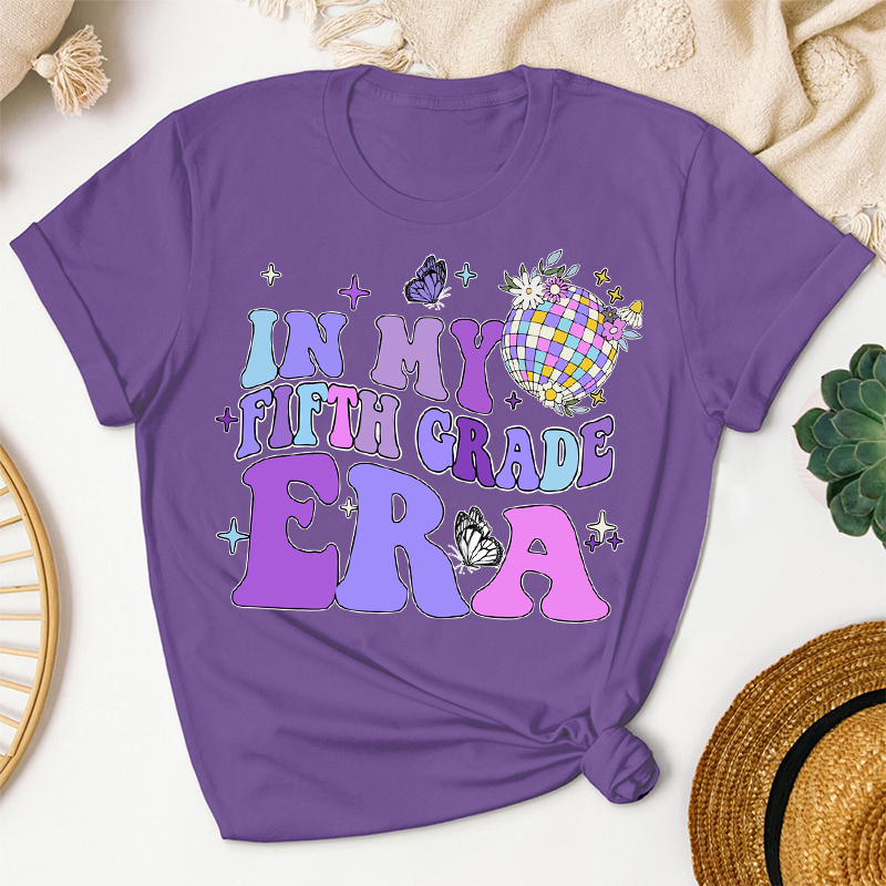 Personalized Purple Disco Smash Light Ball Teacher T-Shirt