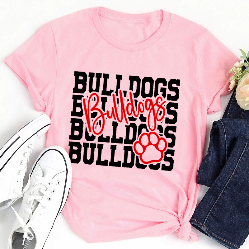 Personalized School Mascot Double Layer Design Cute Icon Teacher T-Shirt