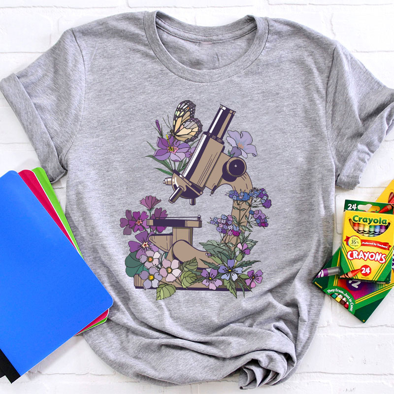 Science Flower Microbiology Teacher T-Shirt