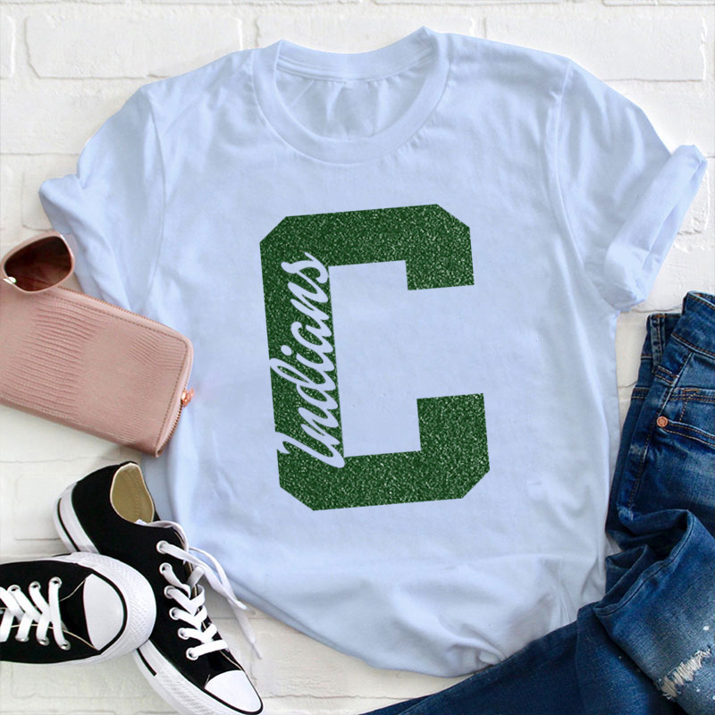 Personalized Glitter Team Name Teacher T-Shirt