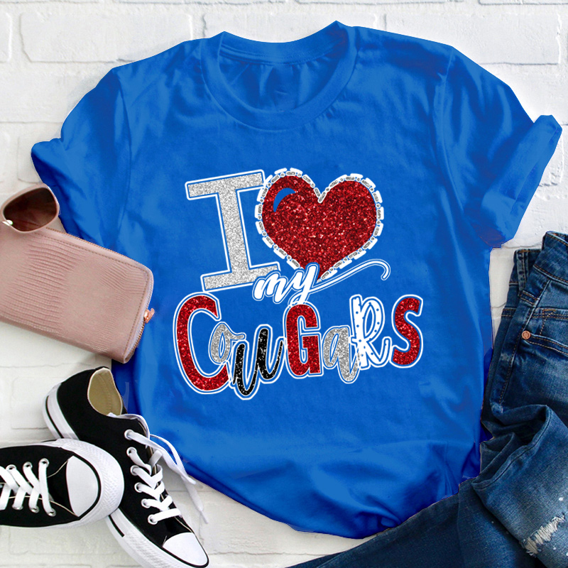 Personalized I Love My Team Team Spirit Teacher T-Shirt