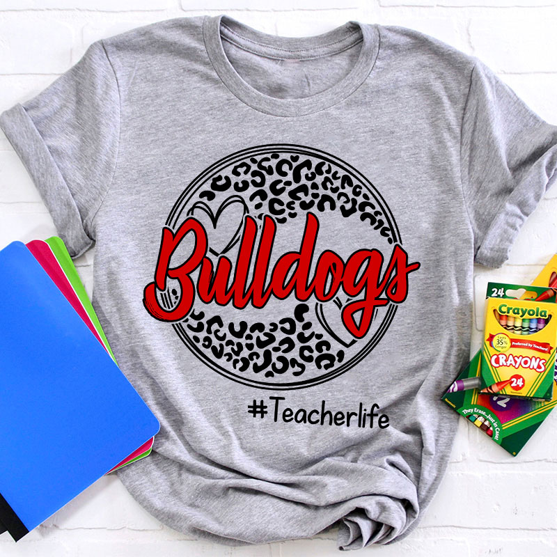 Personalized Leopard Custom School Spirit Teacher T-Shirt