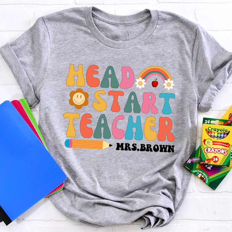 Personalized First Grade Teacher Teacher Name Letter T-Shirt