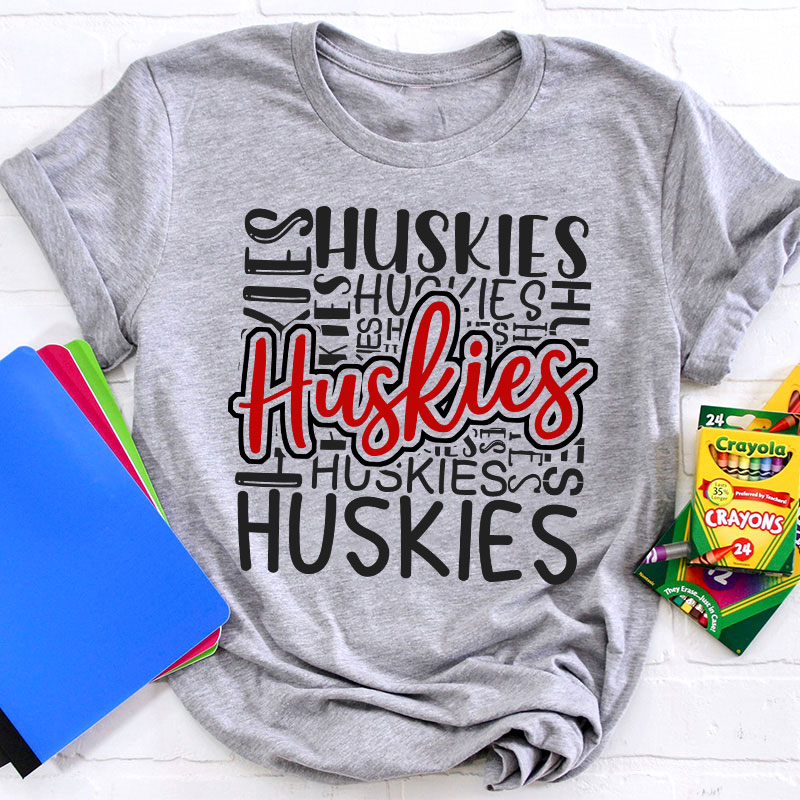 Personalized Word Typography Square Fill Teacher T-Shirt