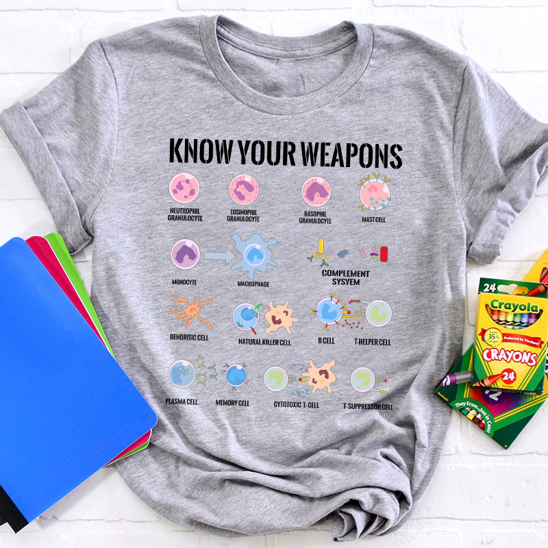Know Your Weapons Science Icon Teacher T-Shirt