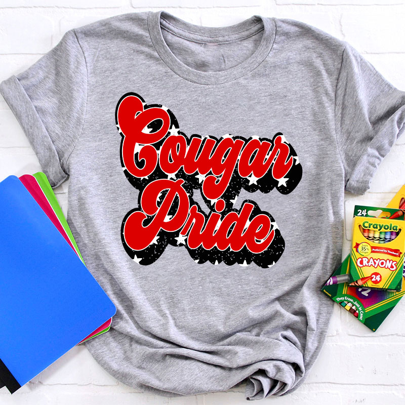 Personalized Colorful Star Mascot Pride Teacher T-Shirt