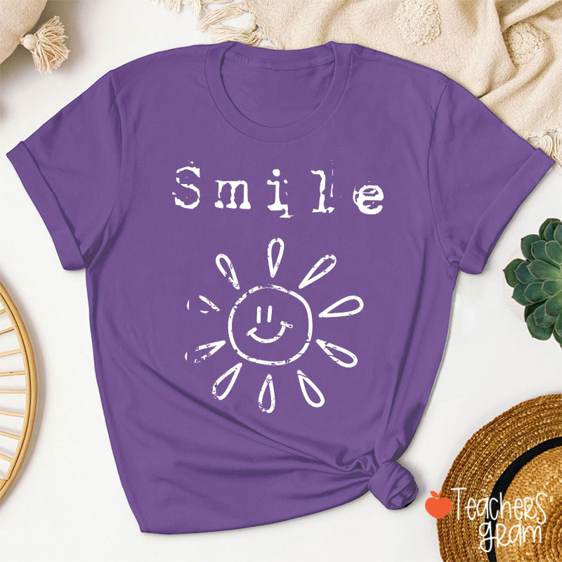 Smile Spreads Energy Like The Sun Teacher T-Shirt