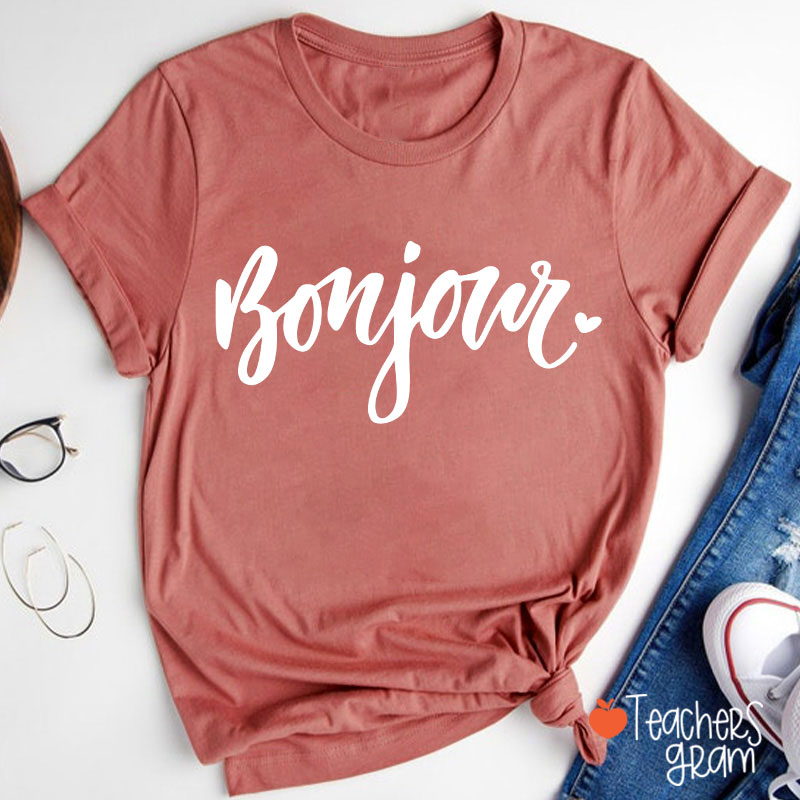 Bonjour Children French Teacher T-Shirt