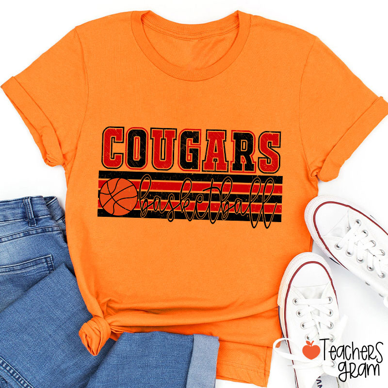 Personalized Mascot And Sport Contrasting Colors Teacher T-Shirt