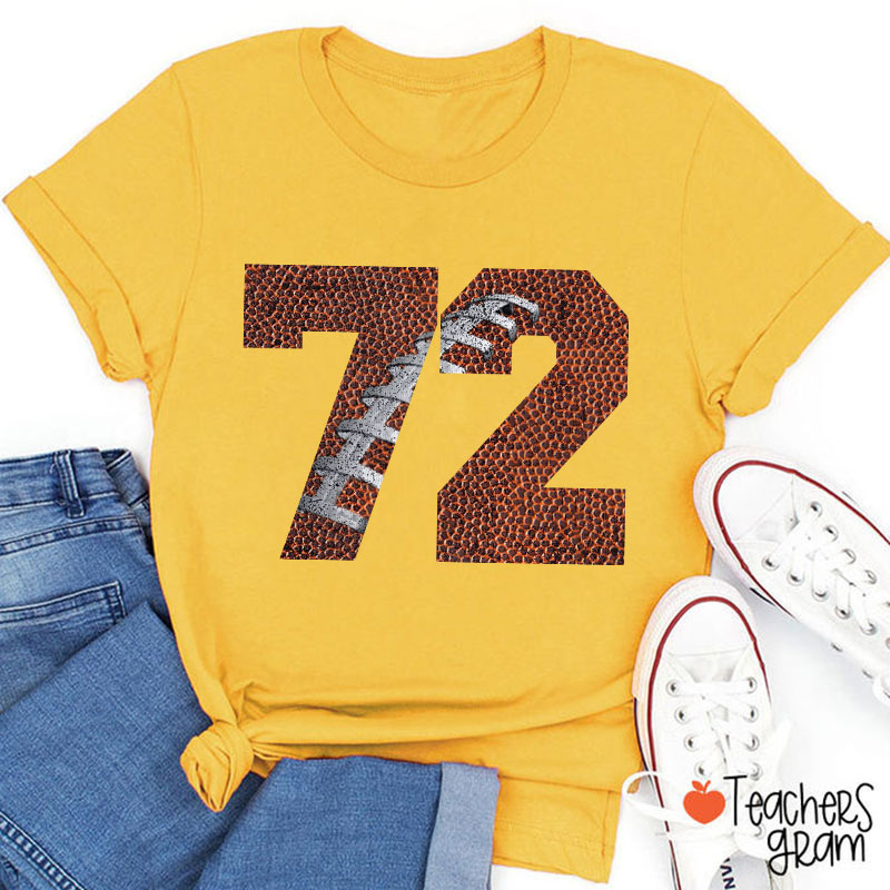 Personalized Number Game Day Teacher T-Shirt
