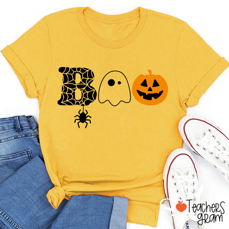 Boo Spider Pumpkin Ghost Teacher T-Shirt