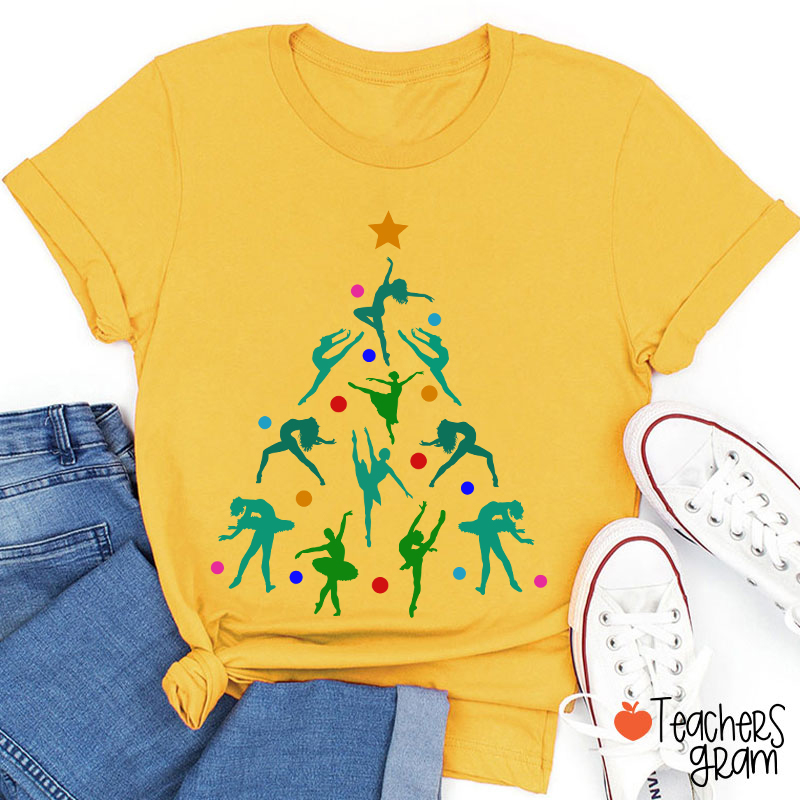 Dancer Christmas Tree Teacher T-Shirt