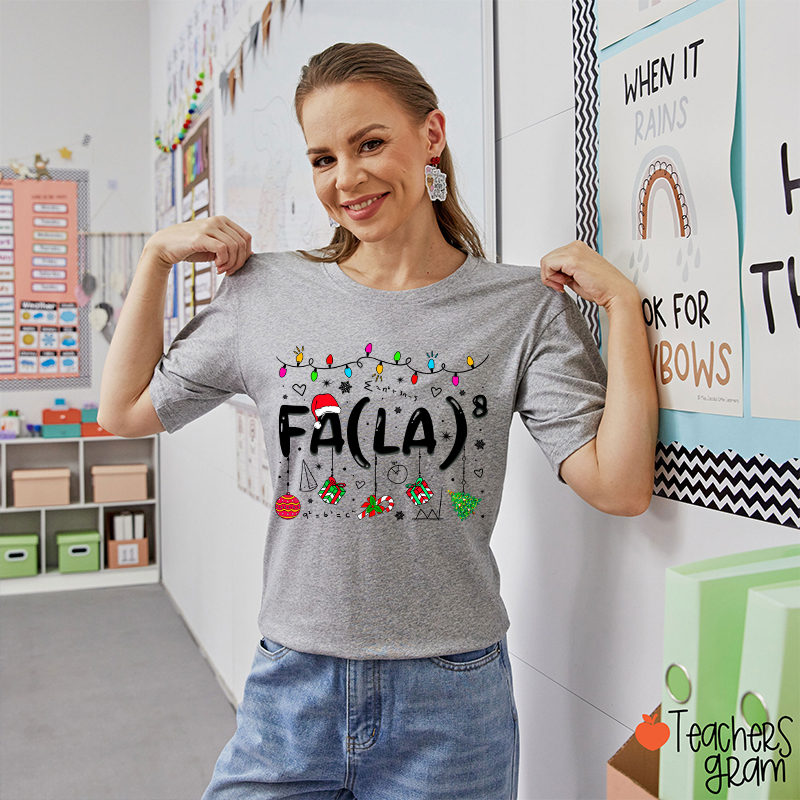 Fa La Eighth Power Christmas Math Teacher T-Shirt